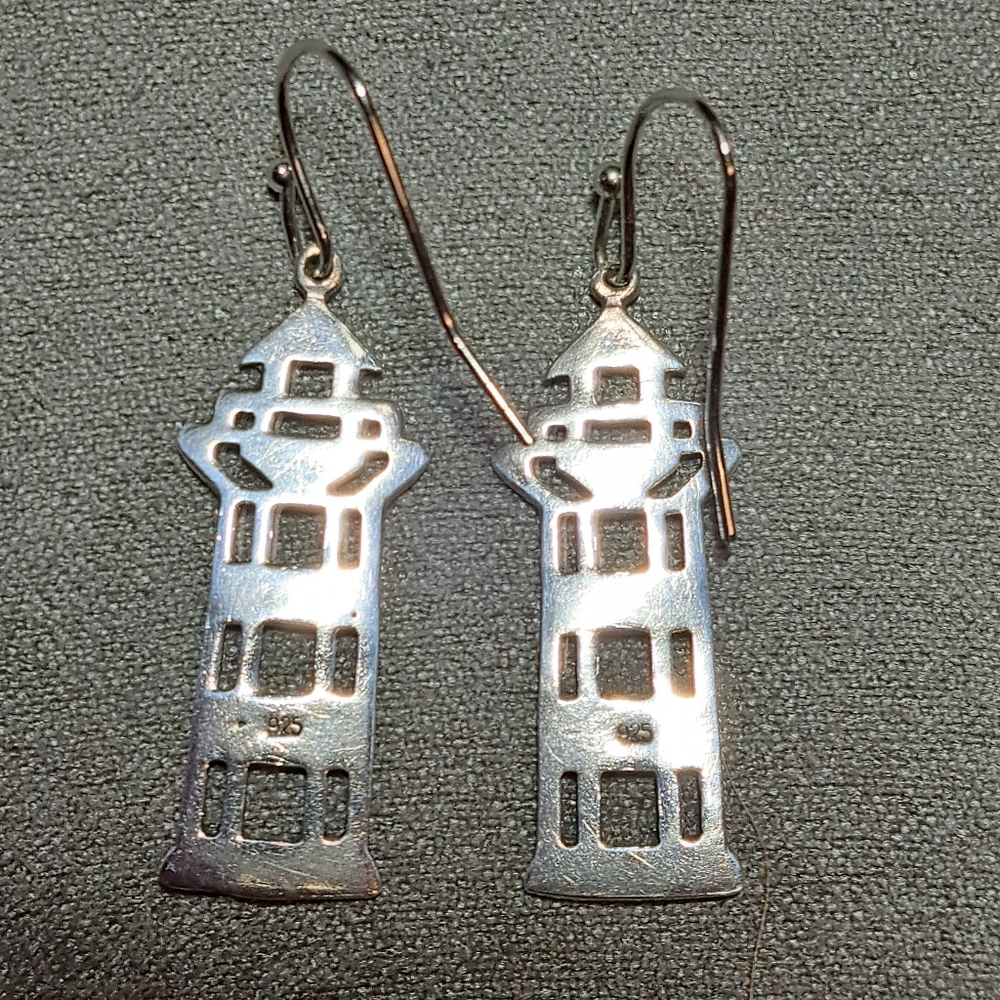 Sterling Silver Lighthouse Earrings - image 2